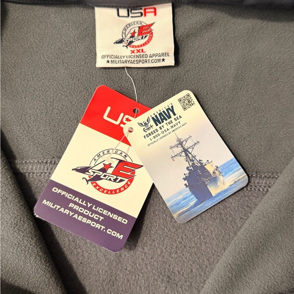 Gray Full‎ Zip United States Navy embroidered logo Size XXL - Picture 3 of 11